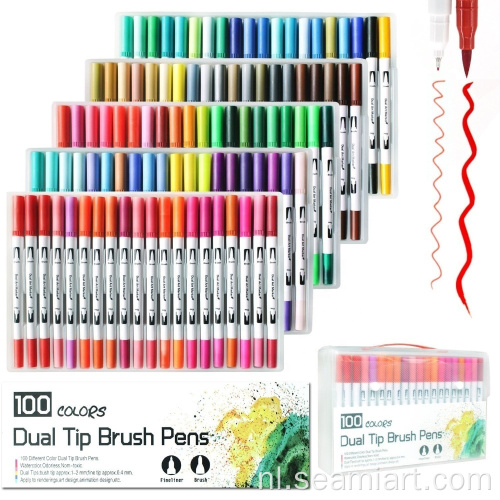 Best verkochte 72/100 pc's kleur dubbele tip pennen